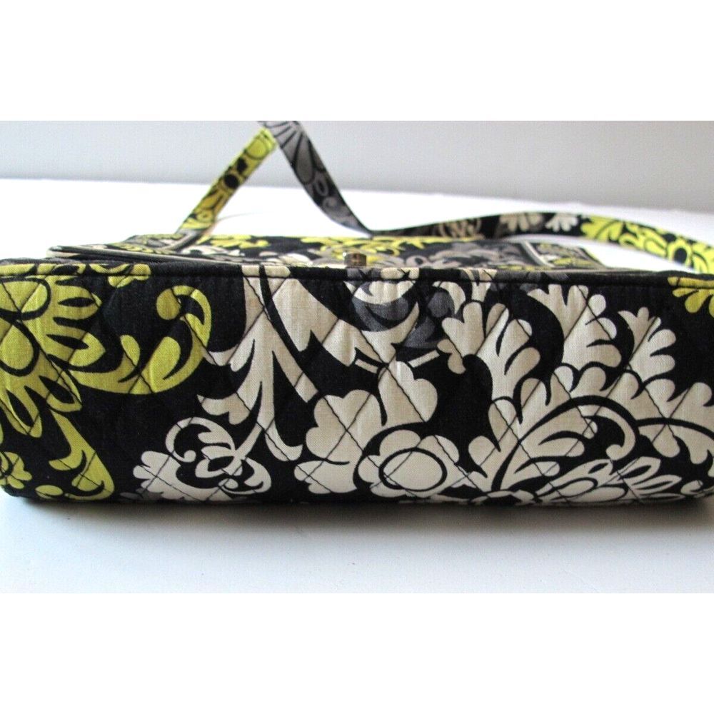 Vera Bradley Quilted Handbag Purse Black Yellow‎ Medium Size - Picture 12 of 13